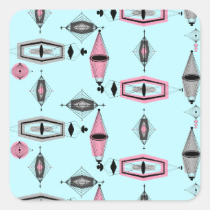 Stickers Motif rose et gris atomique