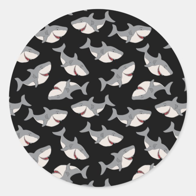 Stickers Motif Vectoriel Répéter les requins caric (Devant)