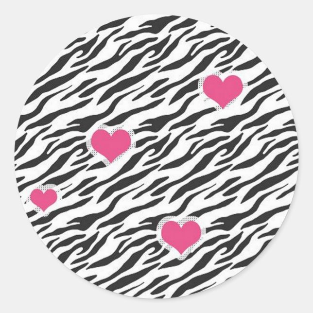 Stickers Motif Zebra Hearts (Devant)