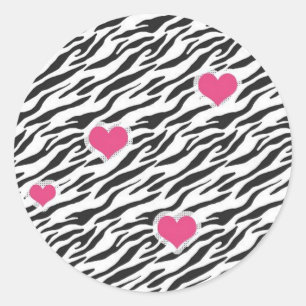 Stickers Motif Zebra Hearts