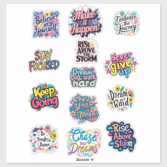 Stickers Motivationnels et Inspirants (Feuille)