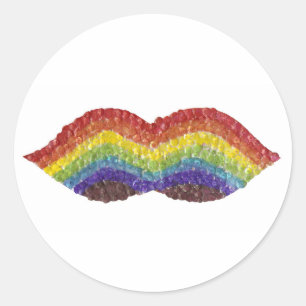 Stickers Mustache Arc-en-ciel