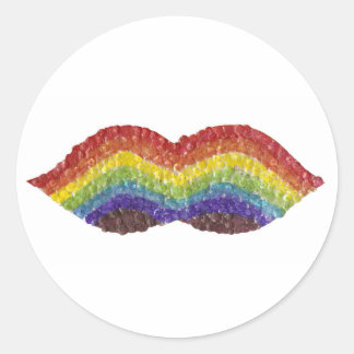 Stickers Mustache Arc-en-ciel