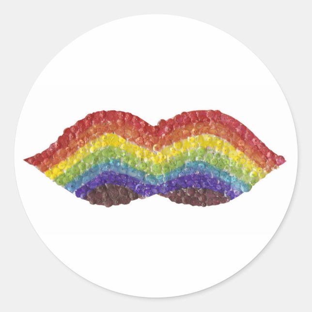 Stickers Mustache Arc-en-ciel (Devant)