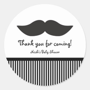 Stickers Mustache Black & White Modern Party