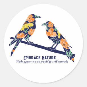 Stickers nature Floral Crows