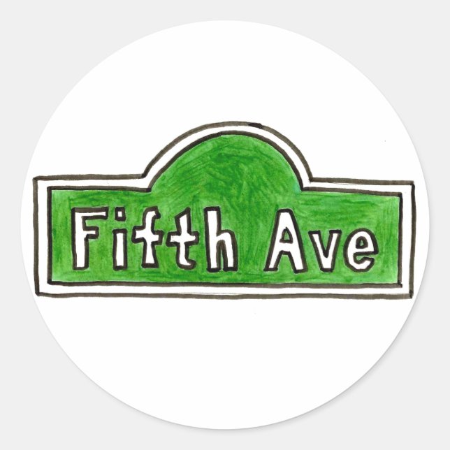 Stickers New York NYC 5th Fifth Avenue Street (Devant)