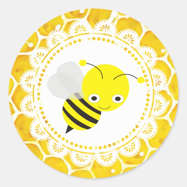 Stickers nid d'abeille à miel (Devant)