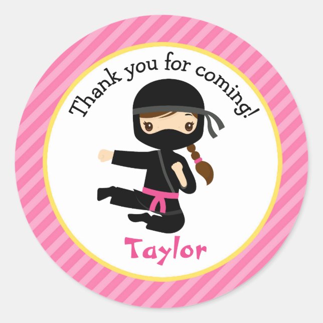 Stickers Ninja (fête d'anniversaire de la fille ro (Devant)