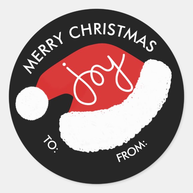 Stickers Noël Casquette père Noël - Noir (Devant)