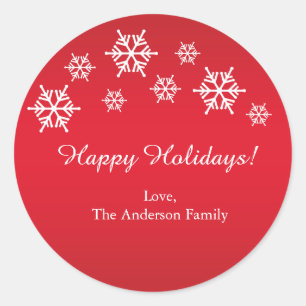 Stickers Noël de Noël Red & White Snowflakes