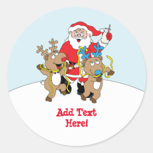 Stickers Noël rond Père Noël