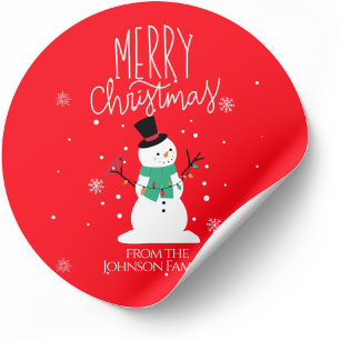 Stickers Noël Snowman : Personnalisez vos cadeaux