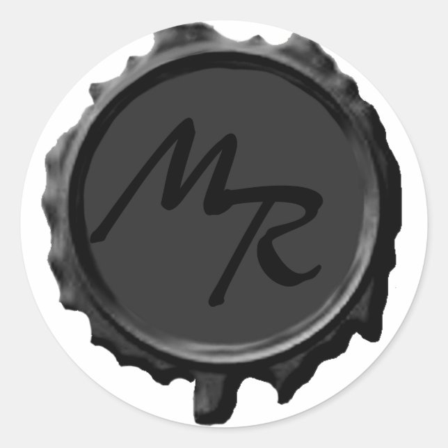 Stickers Noir Monogramme Seal Mariage (Devant)