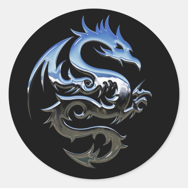 Stickers Noirs Silver Lucky Dragon (Devant)