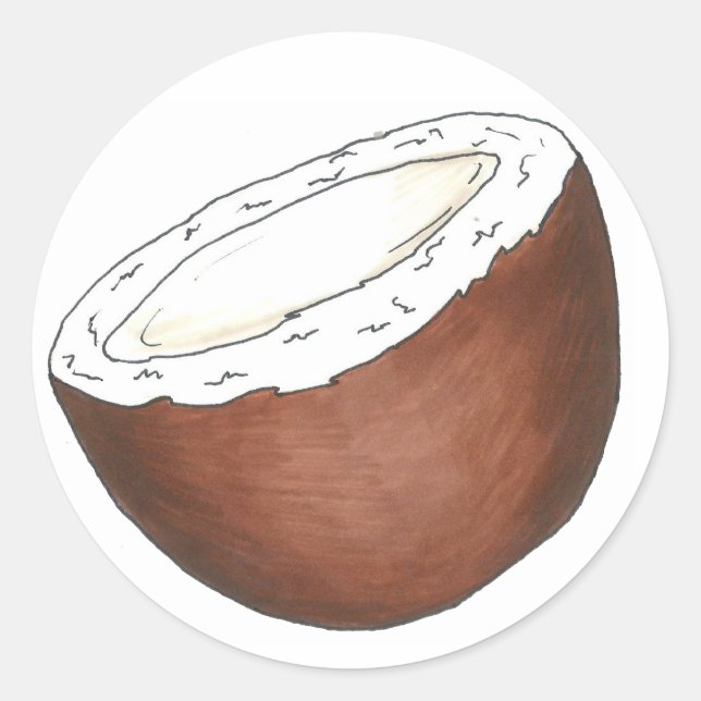 Stickers noix de coco de fruits tropicaux (Devant)