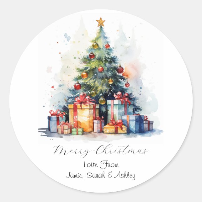 Stickers Nom de Noël personnalisé Étiquettes de fa (Devant)