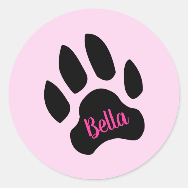 Stickers Nom Empreinte de patte personnalisé (Devant)