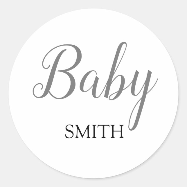 Stickers Nom Personnalisé Baby Script (Devant)