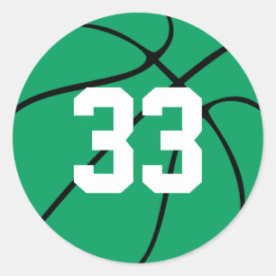 Stickers nombre de Jersey de basket-ball vert sur