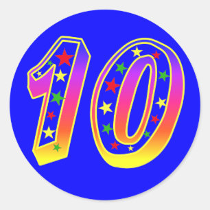 Stickers Numéro 10 étoiles