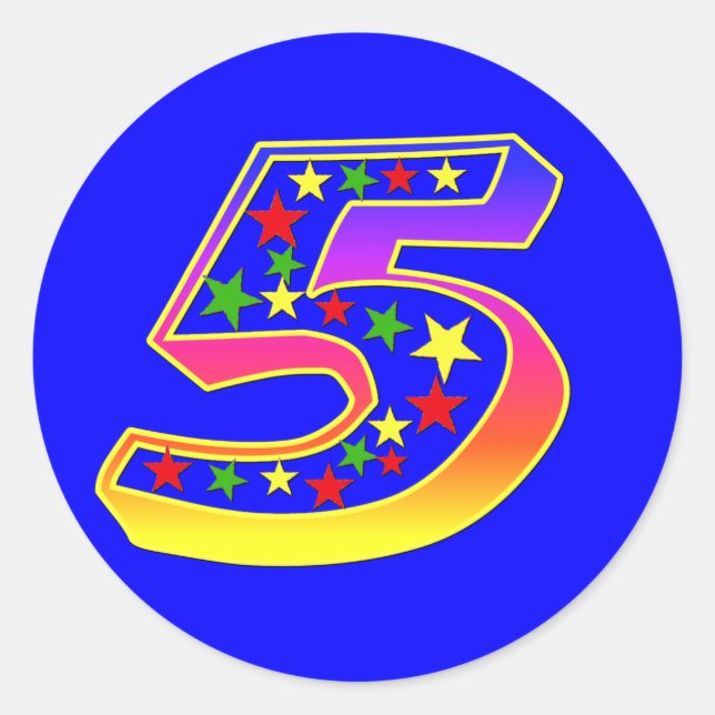 Stickers Numéro 5 étoiles (Devant)