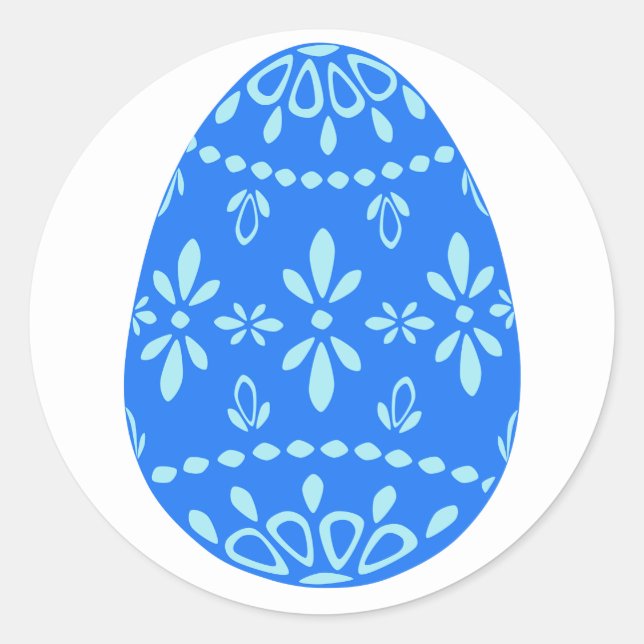 Stickers OEufs de Pâques en dentelle bleue (Devant)