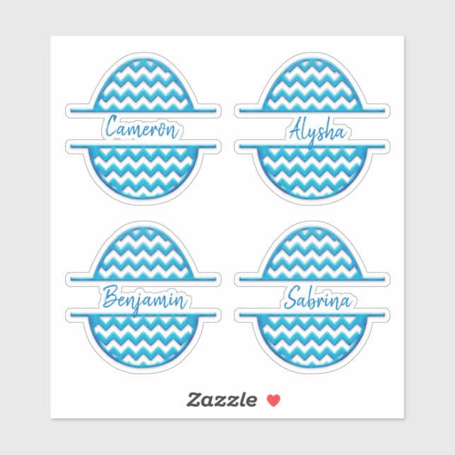 Stickers OEufs de Pâques ZigZag personnalisables d (Feuille)