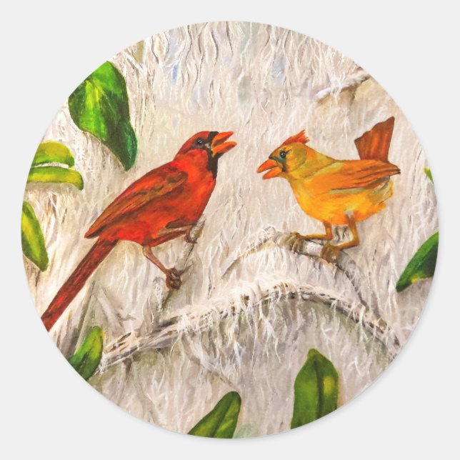 Stickers Oiseaux cardinaux (Devant)