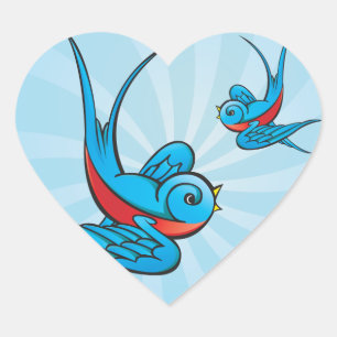 Stickers Oiseaux De Tatouage Rockabilly