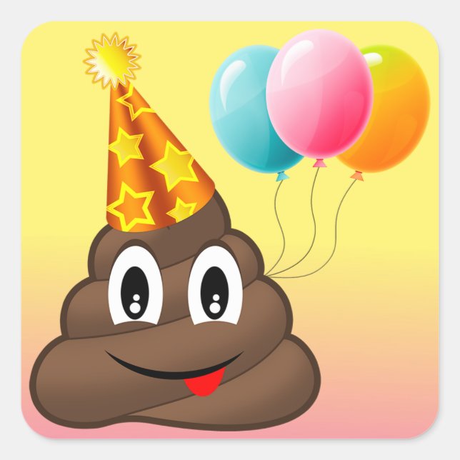 Stickers Ombre Anniversaire Poop Emoji (Devant)