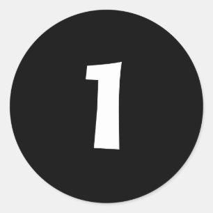 Stickers One Small Round Black Number par Janz