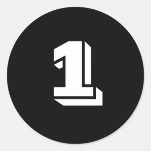 Stickers One Small Round Black Number par Janz