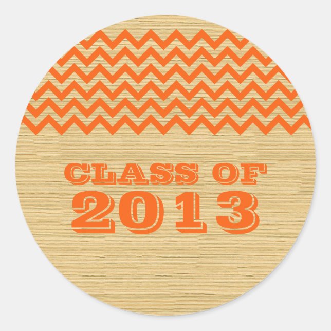 Stickers Orange Rustic Chevron Graduation (Devant)