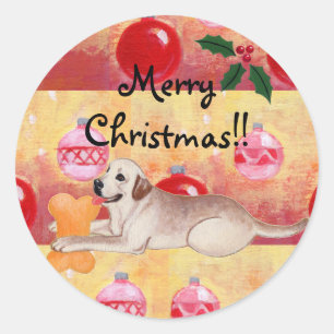 Stickers ornementaux de Noël du Labrador jaune