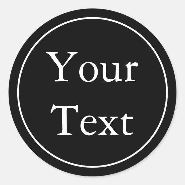 Stickers ou Étiquettes noirs et blancs avec texte  (Devant)