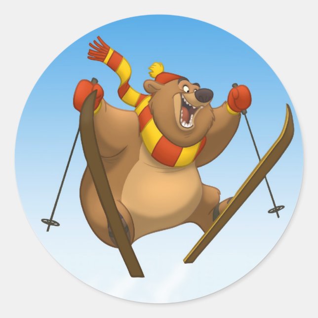 Stickers Ours À Ski (Devant)