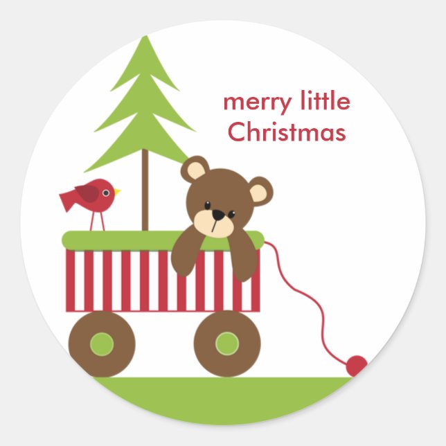Stickers Ours de Noël en Wagon (Devant)