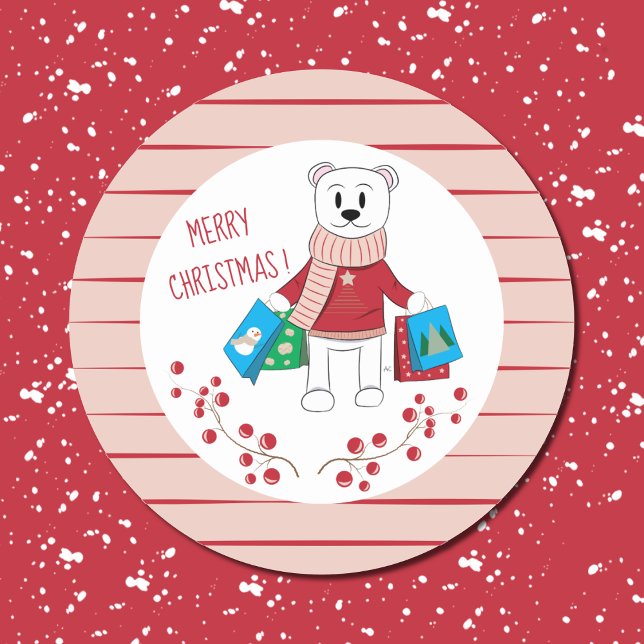 Stickers Ours Polaire Joyeux Noël (Créateur téléchargé)
