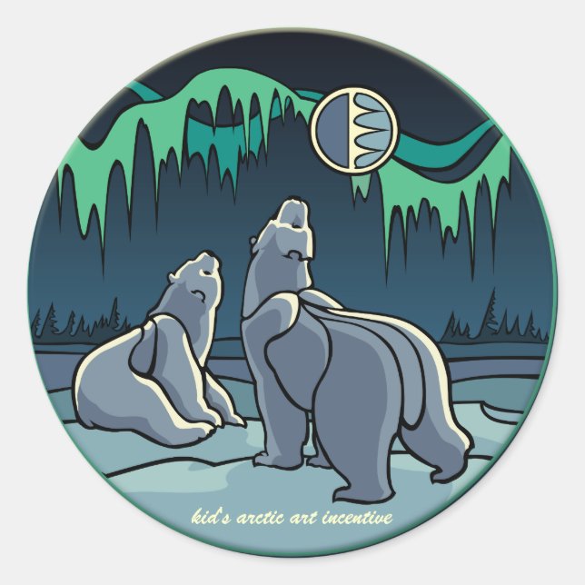 Stickers Ours Polaire Stickers Art Faune (Devant)