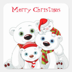 Stickers Ours Polaires de vacances