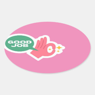 Stickers ovale de bon emploi