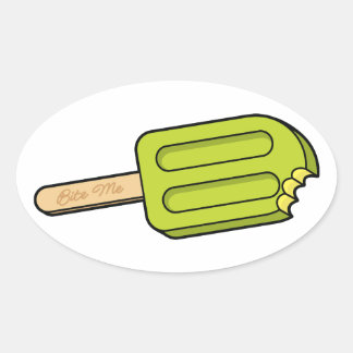 Stickers ovale Lime Popsicle Bite Me
