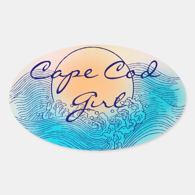 Stickers ovale pour fille de Cape Cod (4 par feuil (Devant)