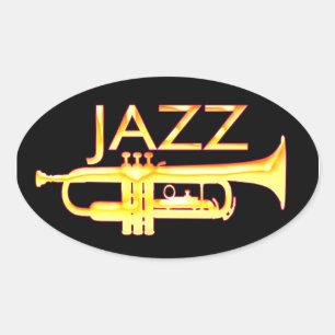 Stickers ovale Trumpet Jazz