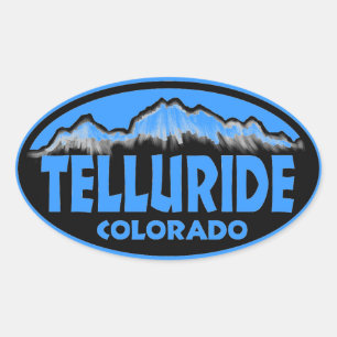 stickers ovales bleus Telluride Colorado