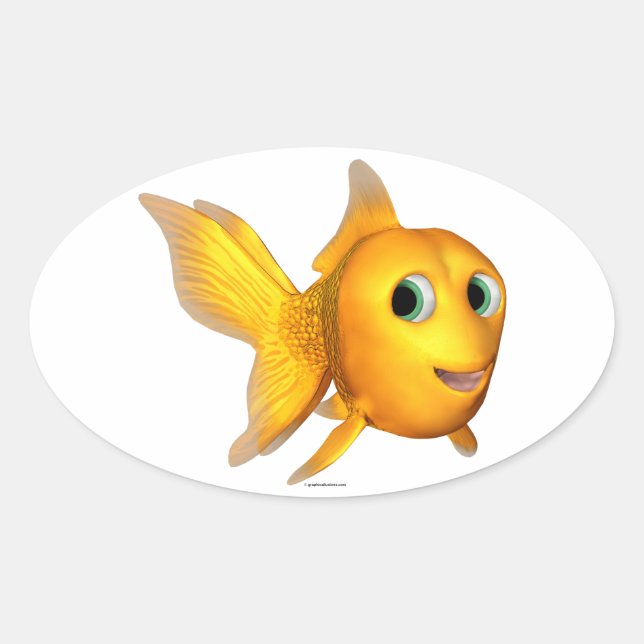 Stickers ovales Goldie Fish (Devant)