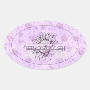 Stickers Ovaux de la Fête des Mères de Lilac Sunfl