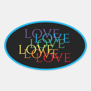 Stickers Ovaux LOVE II PLANCHE / Bleu