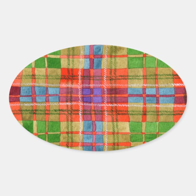 Stickers Ovaux MAC RAE TARTAN (Devant)